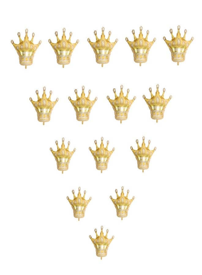 LMGERBUD 15Pcs Mini Crown Foil Balloons Gold Party Decorations.For Birthday Party Anniversary Supplies - Image 1